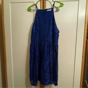 Speechless XXL blue sparkly lace dress